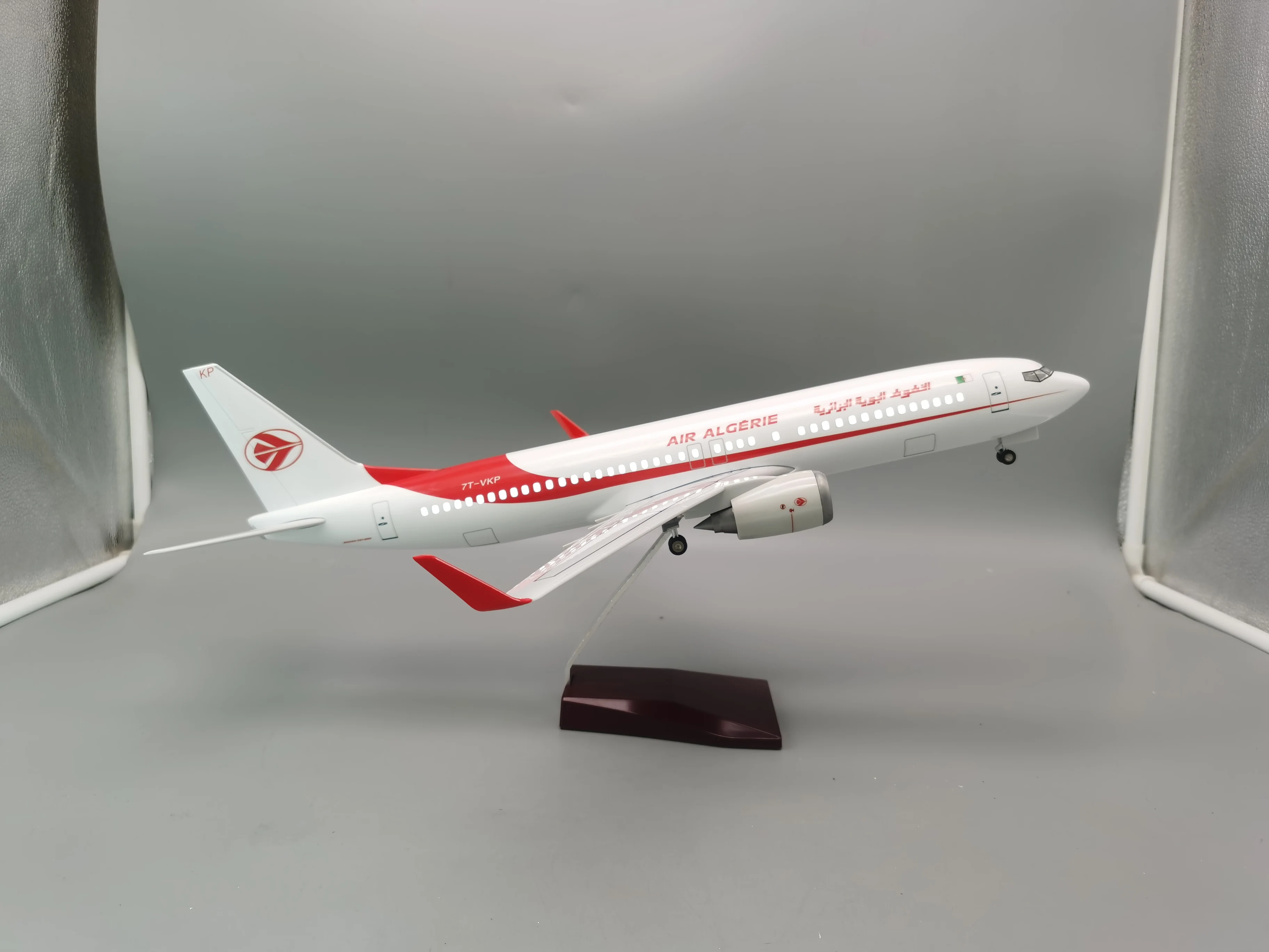 47CM1/85 Scale Boeing B737-800 Model Air Algerie Base Alloy Metal Airplane Airliner Display Stand Adult Boys Children Collection