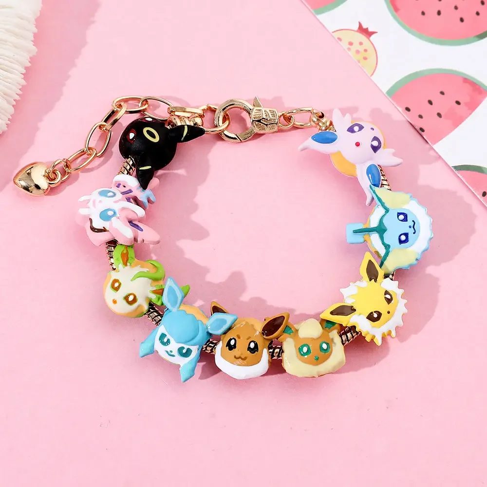 

New Pokemon EEVEE Animation Peripheral Pandora Beads Diy Bracelet Jewelry Fashionable and Cute Cartoon Accessories Birthday Gift