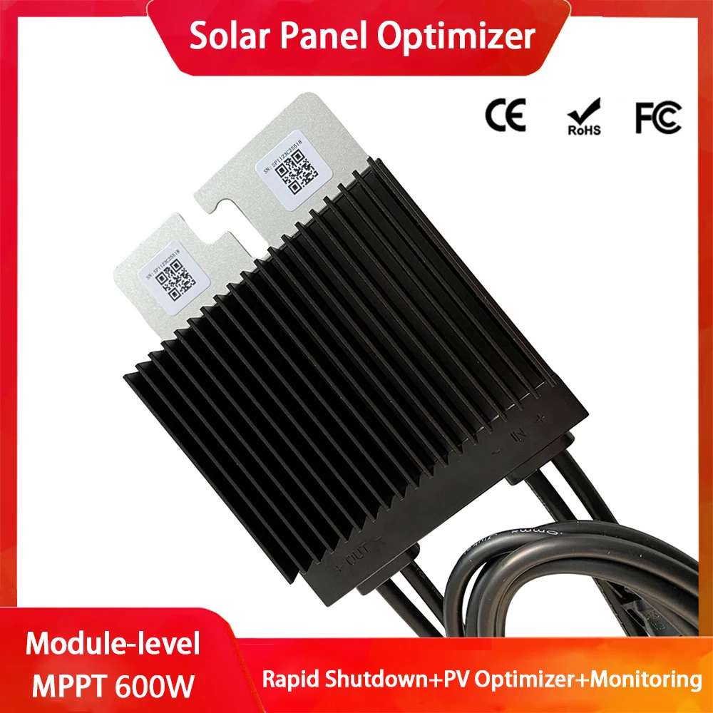 PV Power Optimizer 600W 70V 15A Input IP68 Real-time Solar Panel Monitoring Voltage-Limiting Anti-Hotspot Solar Optimizer