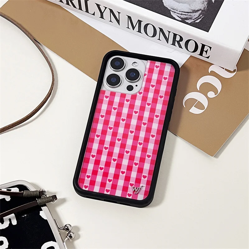 

wf Wildflower Wild Flowers Phone Cover for iPhone 12 13 14 15 16 Pro Max Plus 17pro Wildflower 3D LOVE Silk scarf Bow label Case