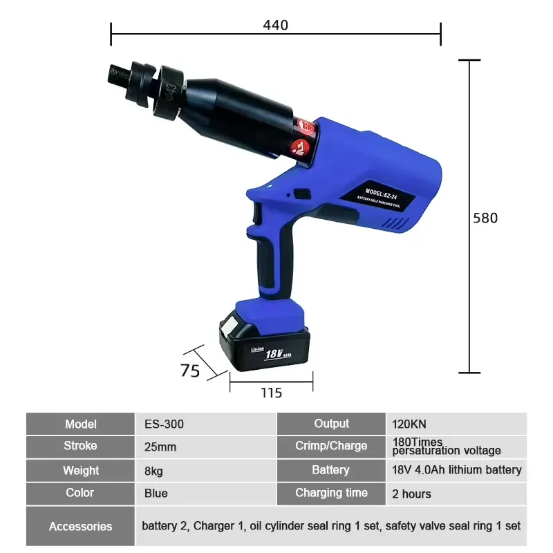 EZ-24 Hydraulic Square Hole Punch Tool Power Distribution Box Cutter Steel Hydraulic Bridge Puncher 3mm Punch Depth