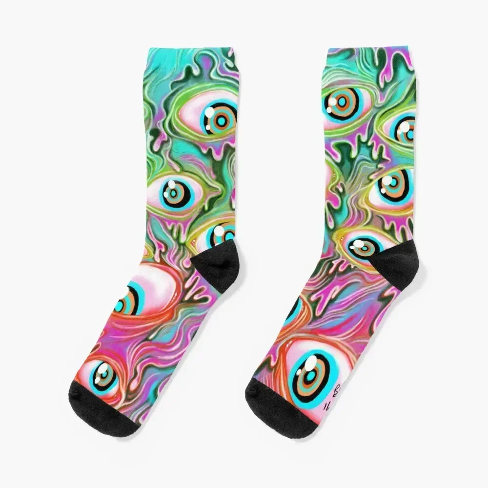 

Eyeball Pattern - Color Alt Socks christmas gifts hockey funny gifts Socks For Girls Men's