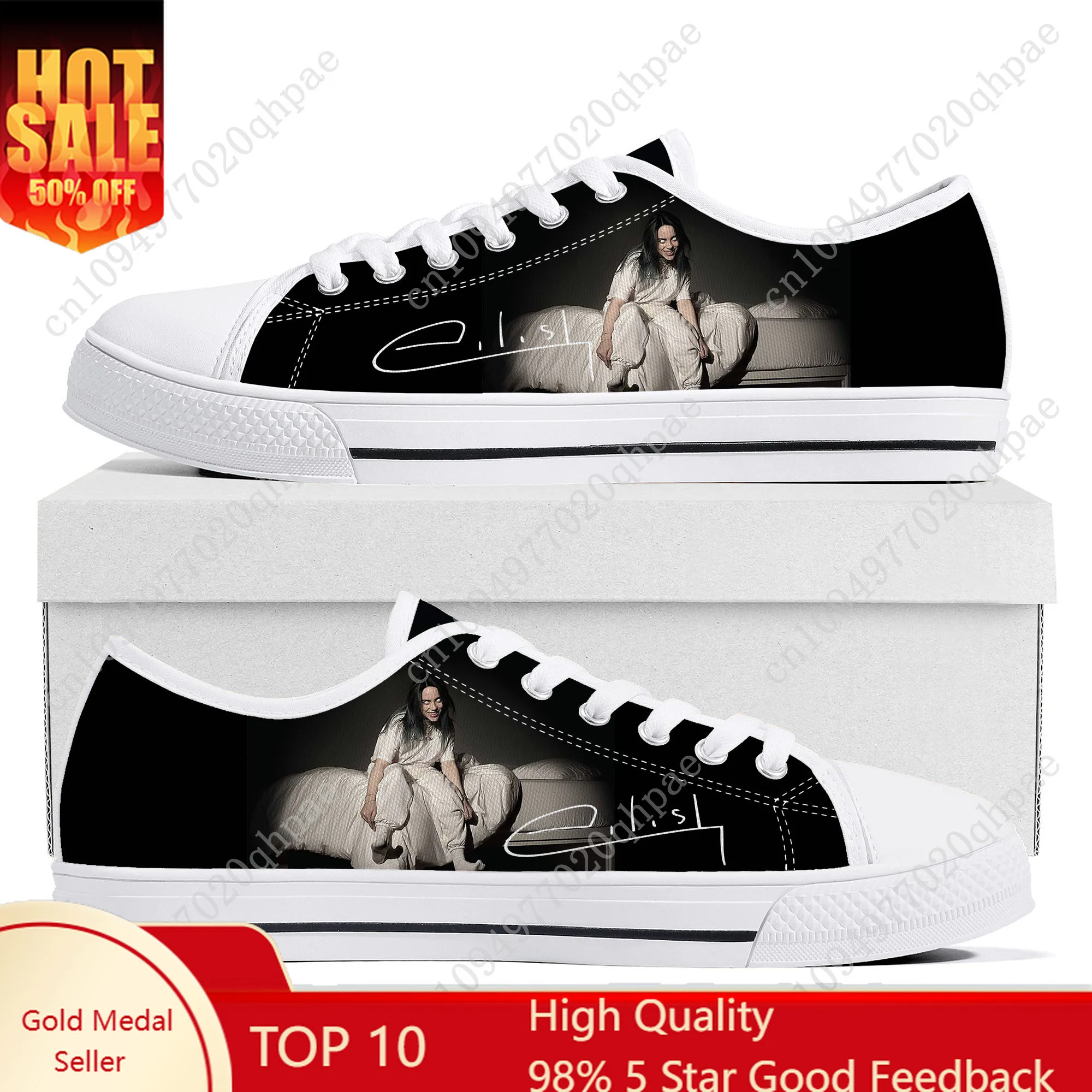 

Billie Eilish Low Top Sneakers Mens Womens Teenager High Quality Canvas Sneaker 3D Print Casual Couple Shoes Personalized Shoe