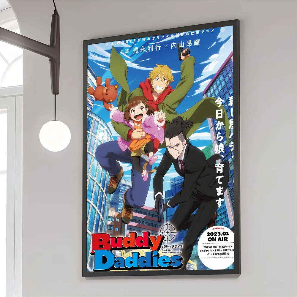 1PC2023 Anime Buddy Daddies Poster Movie Sticky Posters Retro Kraft Paper Sticker DIY Room Bar Cafe Aesthetic Art Wall Painting