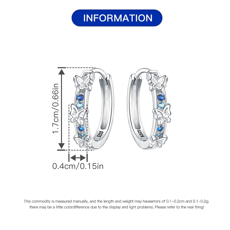 Dragonfly Butterfly Hoop Earrings For Women 925 Sterling Silver Earrings Silver Fashion Jewelry For Party Wedding Engagemen Gift
