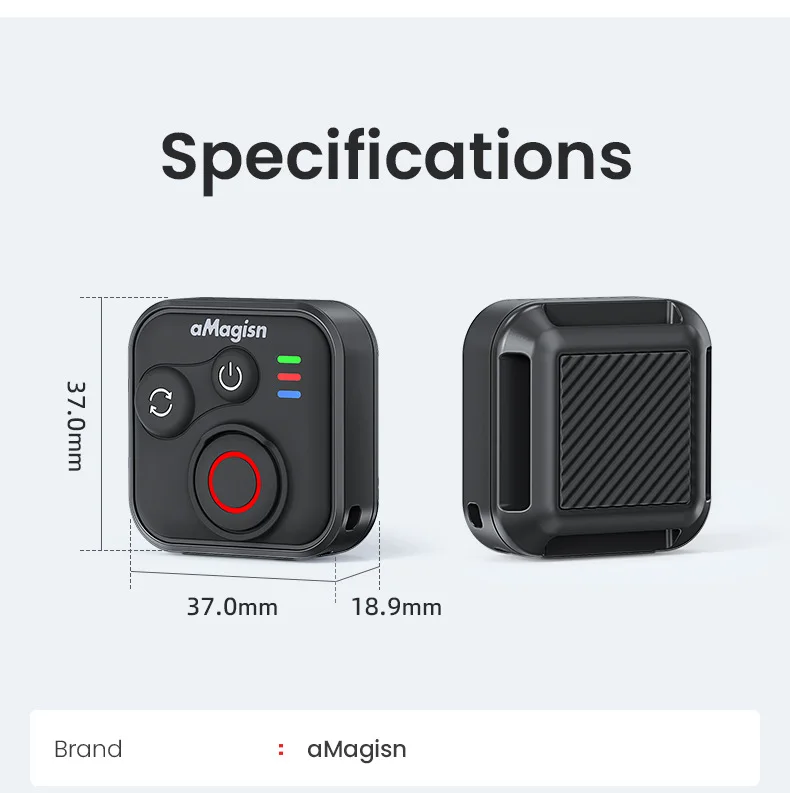 AMagisn Bluetooth-Auslöser für Action-Kameras, 50m Reichweite & 96 Stunden Akkulaufzeit, Fernbedienung für GoPro Insta360 Zubehör – Detail 11