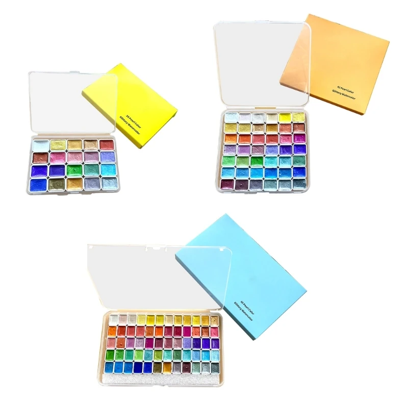 Glitter Watercolor Paints Portable Art Kits for Kid Student School Art Project