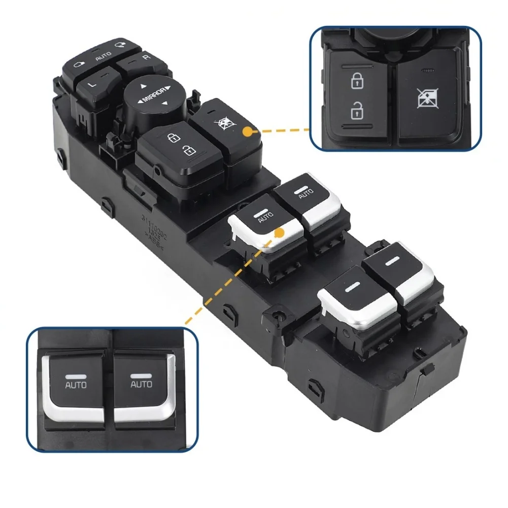 For KIA For SORENTO 2015-2021 Front Left Door Power Window Switch with Standard Pin Layout and Direct Mounting Compatibility
