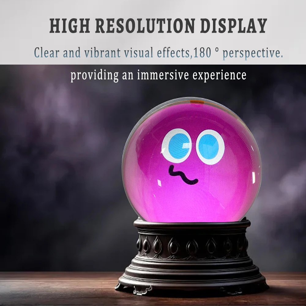 Bola de cristal de vídeo personalizable, lámpara de bola de cristal de arte artesanal, pantalla de píxeles esféricos, pantalla de vídeo desmontable, regalos de cumpleaños personalizados
