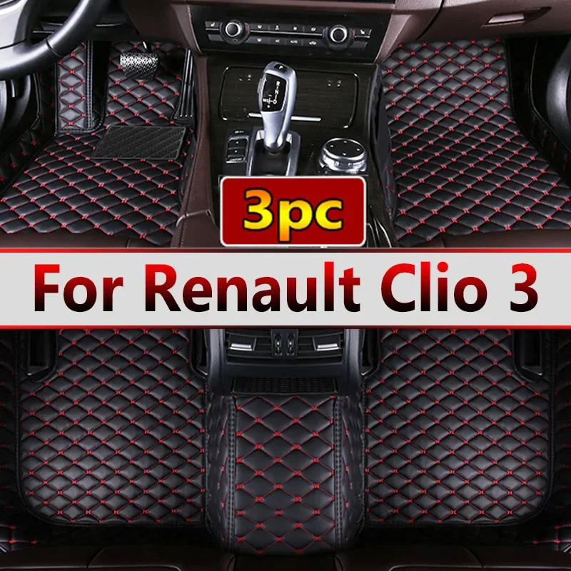 Custom Automotive Car Floor Mats For Renault Clio 3 2006 2007 2008 2009 Auto Luxury Leather Men Women Car Mats