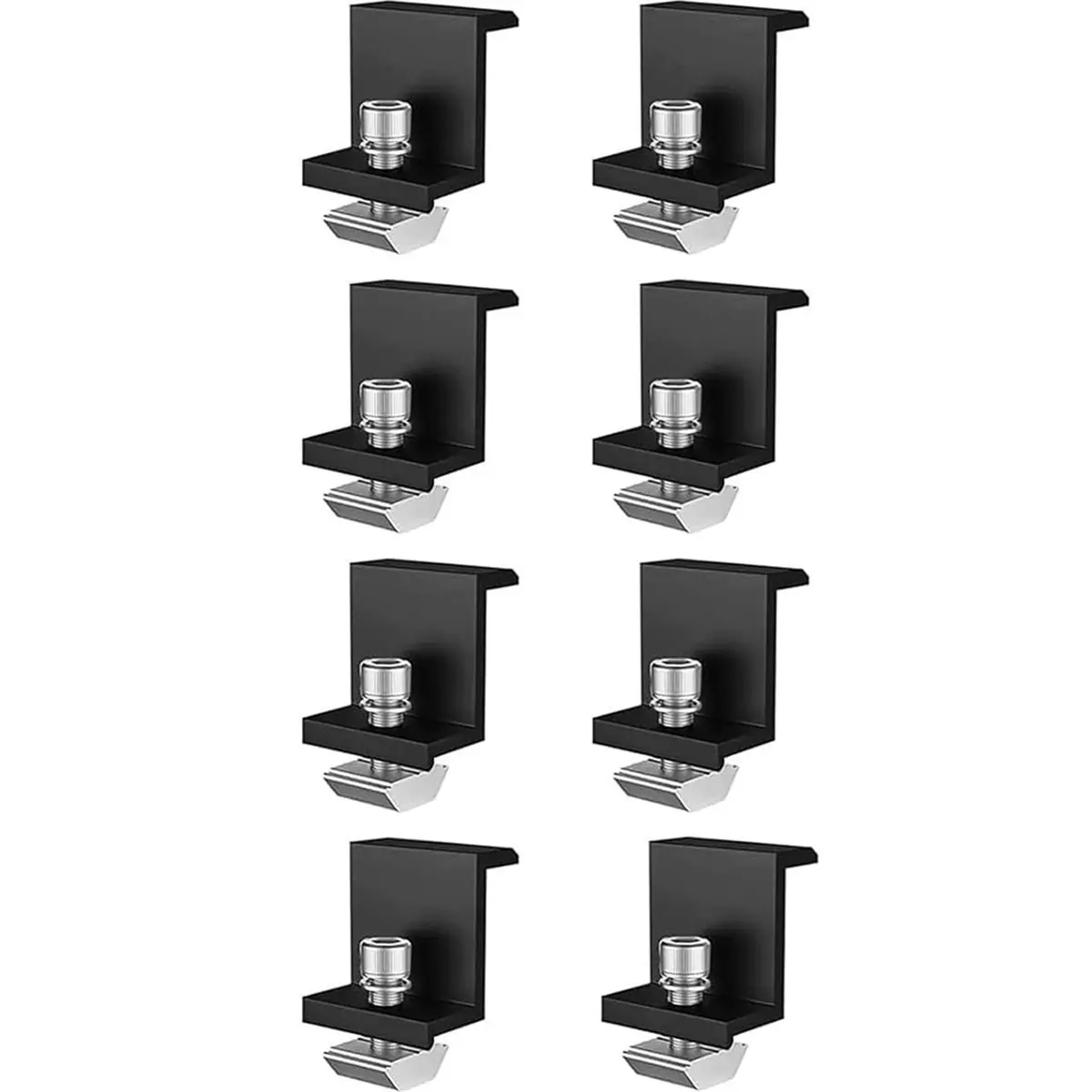 Budget-Friendly-Pack of 8 Solar Module Clamps,Aluminium PV Module End Clamps,for Solar Panel, Solar Fixings for Roofs, Walls, Bo