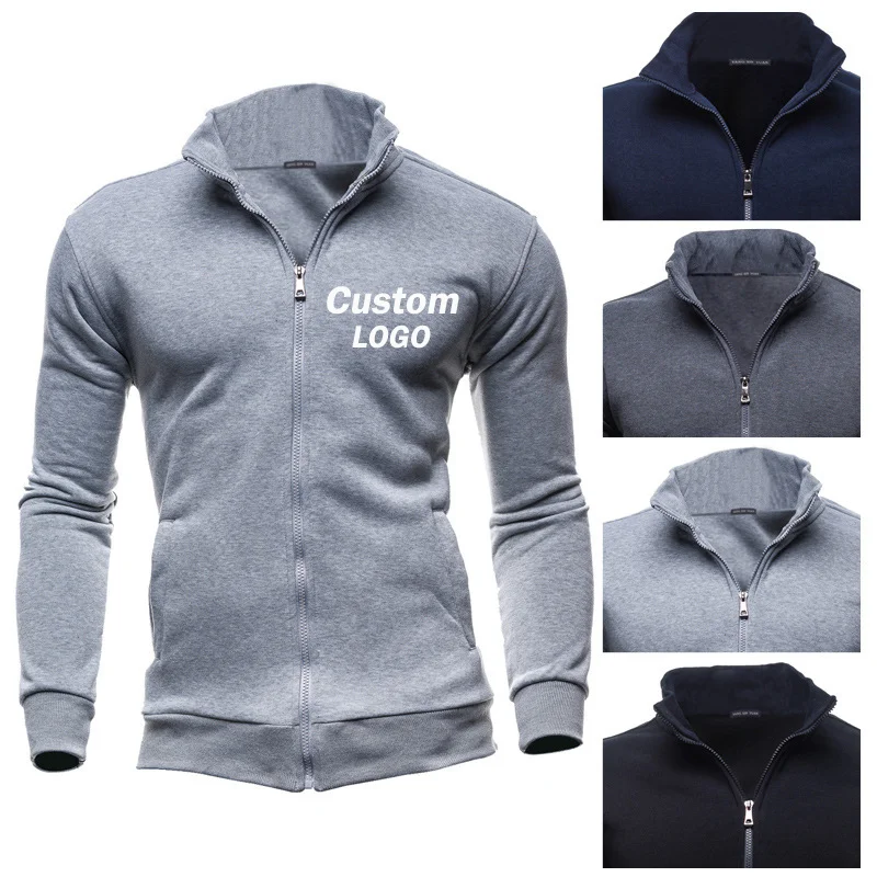 

Custom Logo Printed Men's Sportswear Zipper Lapel Cardigans Athletic Wear Casual Streetwear Soaking Jogging Fashion Brands Men‘s