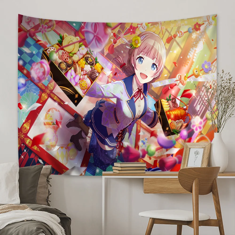 Project Sekai Tapestry Anime Tapestry Hanging Tarot Hippie Wall Rugs Dorm Wall Hanging Sheets