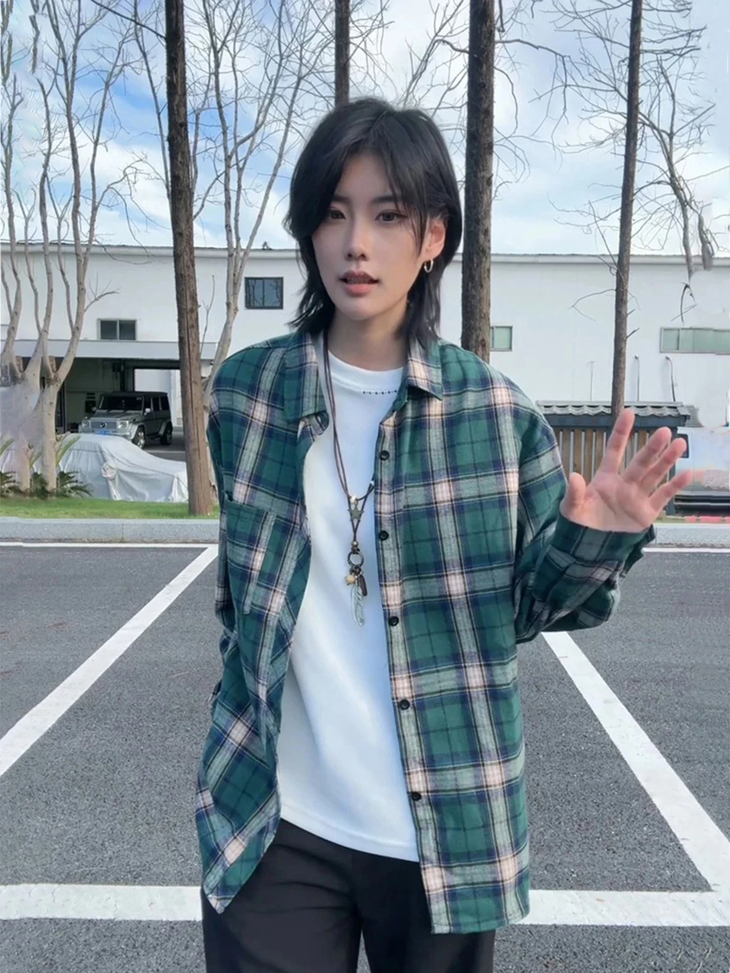 

een Plaid Long Sve irt Vintage Men's Women's Early Autumn Wear Layering Cardigan Coat American Retro Sle Breathable