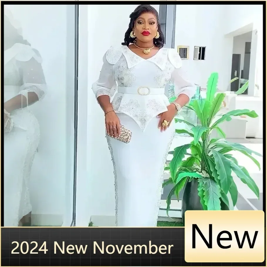 

Elegant African Dresses for Women Africa Clothing Plus Size Wedding Party Long Dress Dashiki Ankara Outfits Robe Christmas Dress