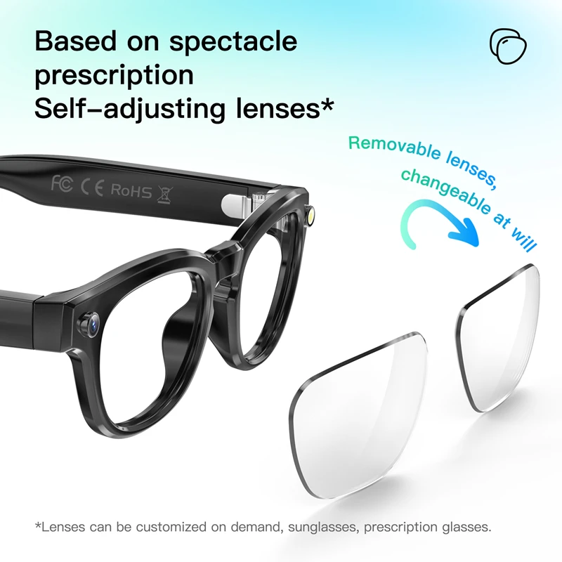 Smart Glasses With Camera 200W Pixels Auto Colour Changing Lens Bluetooth Glasses Listening to music Shooting Sunglasses