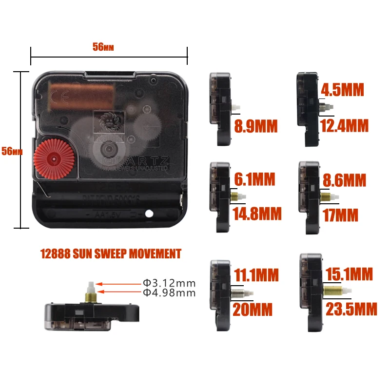 Современные бесшумные часы «сделай сам», движущийся Солнечный вал с деревянными стрелками для 3D настенных часов, асовой, замена, заводные аксессуары