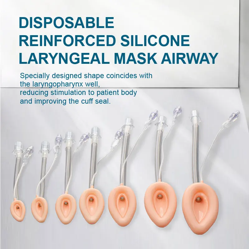 Canack 1pc/7pcs Disposable Reinforced Silicone Laryngeal Mask Airway For Kids Adults Size 1.0\\1.5 \\2.0 \\2.5 \\3.0 \\4.0 \\5.0 New