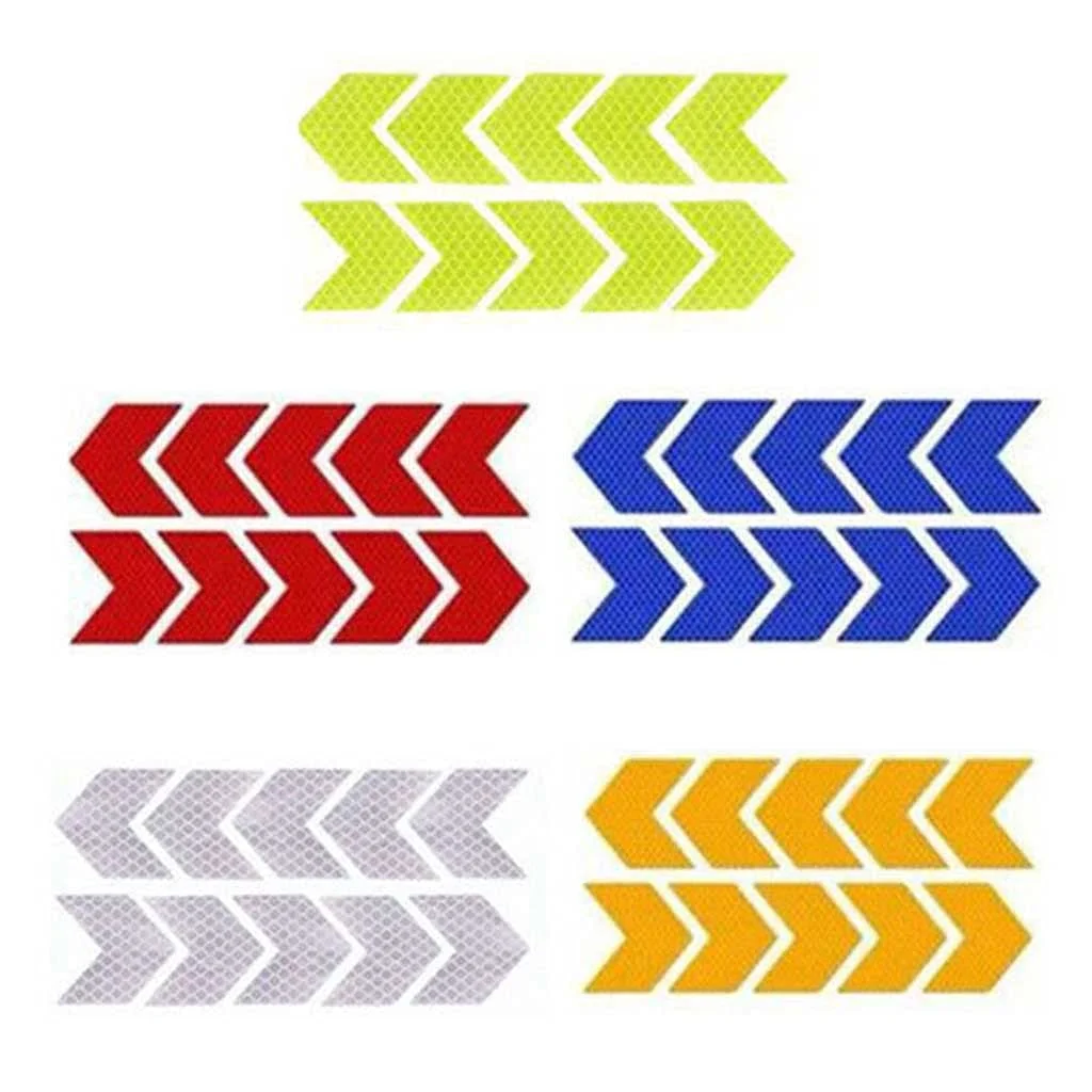12pcs/Set Reflective Arrow Stickers for Cars, Suitable for Vehicles, Motorcycles, Bicycles, Designed for Nighttime Visibility
