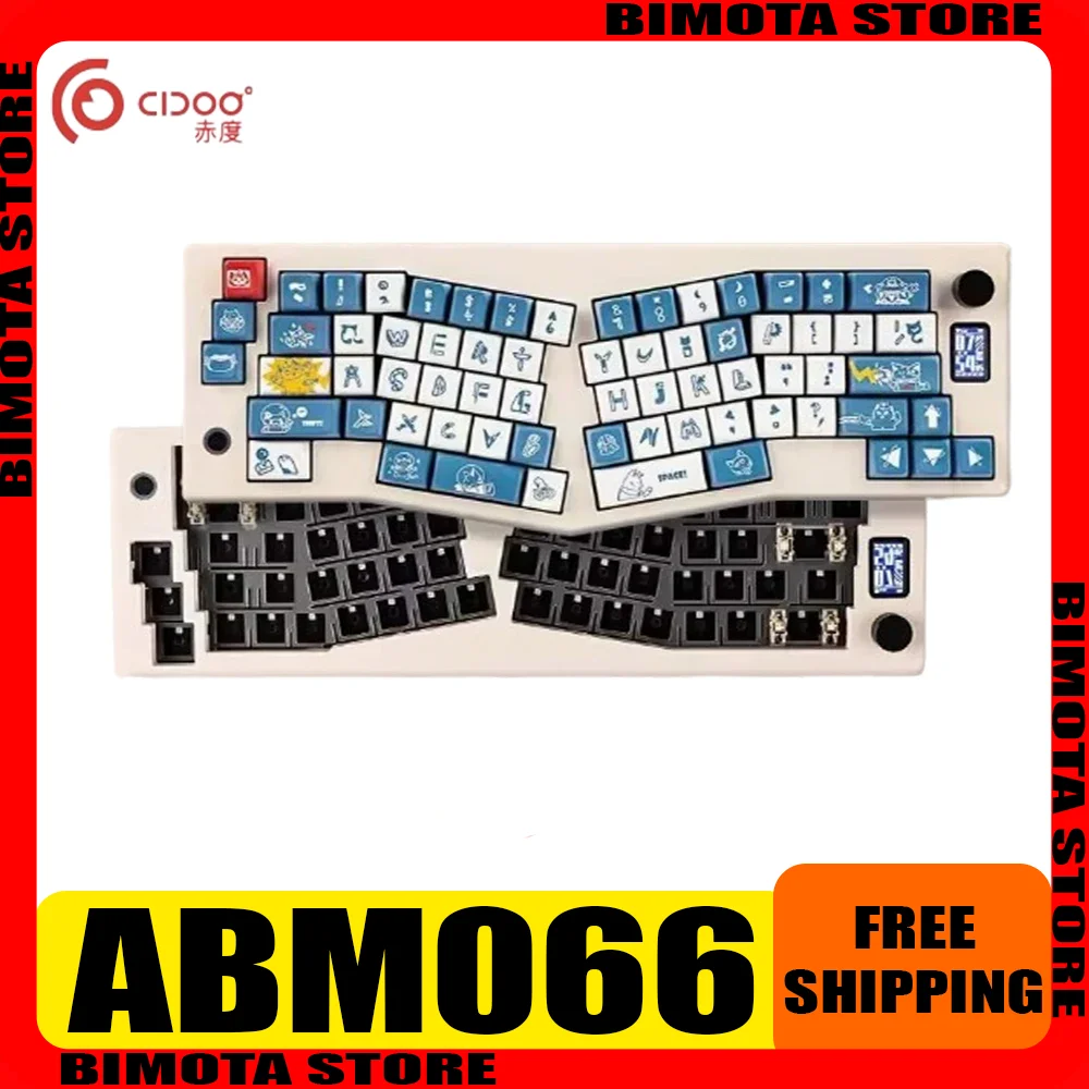 

Cidoo Abm066 Alice Screen Mechanical Keyboard Three Mode Custom Multifunctional Knob Gasket Rgb Wireless Gaming Keyboard Mac/Win