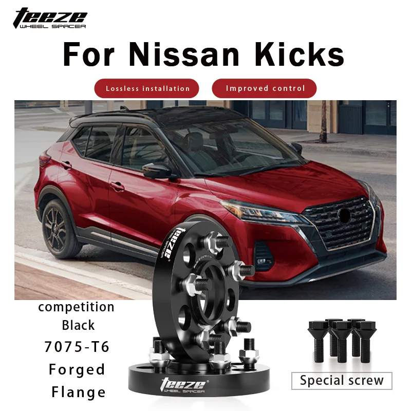 

Teeze 2/4pcs 5x114.3 CB66.1mm M12x1.25 Hub Centric Black Forged wheel spacer For Nissan Kicks Flange Plate15/20/25/30/35mm
