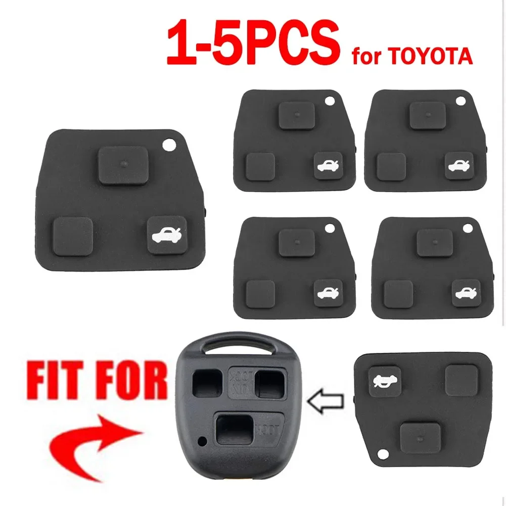 Dla Toyota Avensis Yaris Carina Corolla Prado Zdalny pilot samochodowy Silikonowa 3-przyciskowa gumowa podkładka Obudowa kluczyka samochodowego