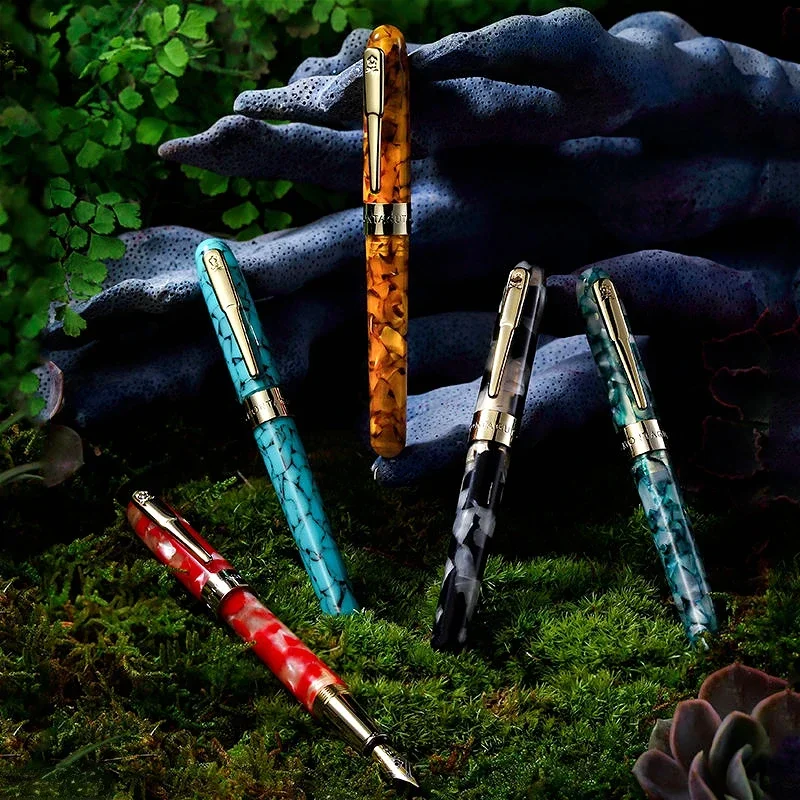 Hot France Montagut MINI Resin Small-scale Fountain Pen Short Iridium Gold F 0.5mm Nib Ink Pen Mb Luxury Travel School Stationer