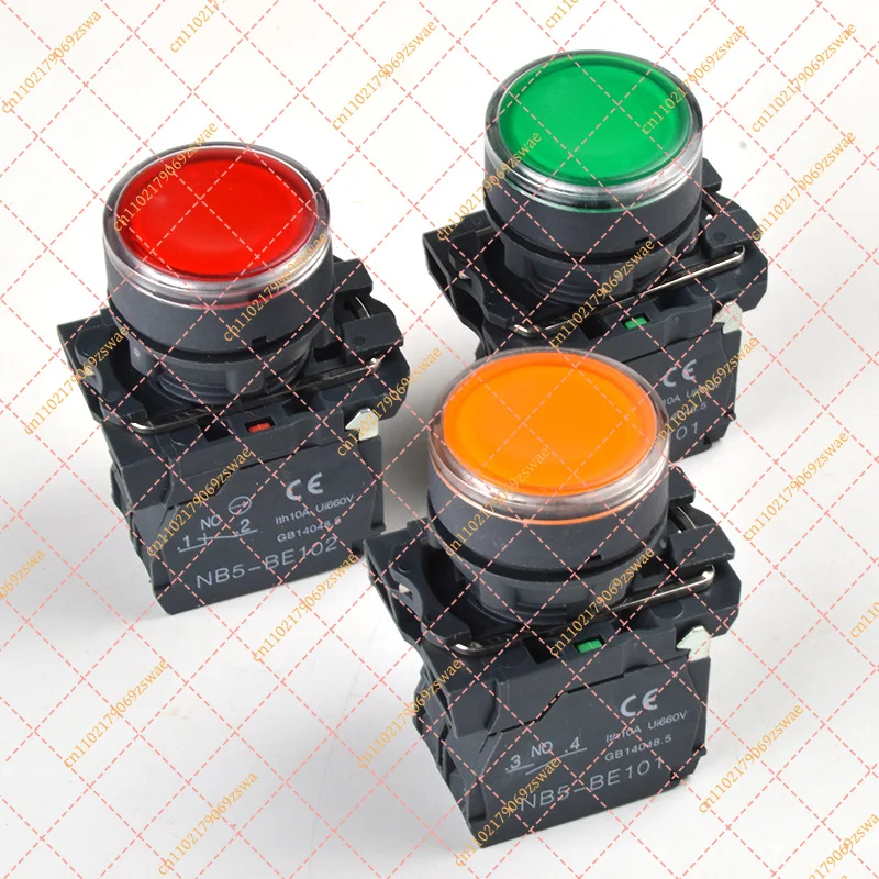 22mm Waterproof Illuminated Push Button Switch, Momentary Spring Return with Integral LED