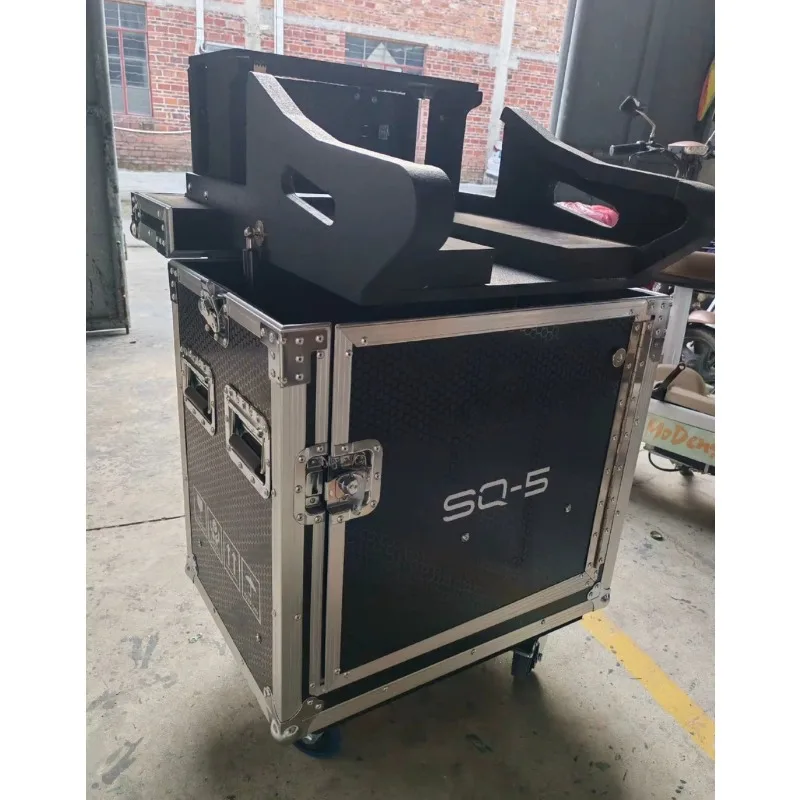 Hydraulic Flip Top Flight Road Case with Laptop Shelf for SQ5 Digital Mixer Protective Live Sound Equipment