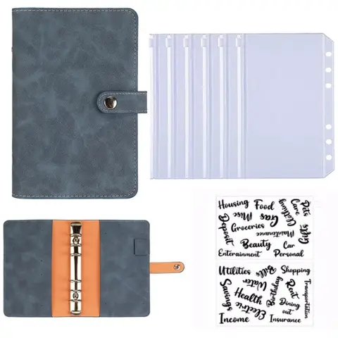 A6 Budget Binder Kids Planner Notebook Cover PU Loose-leaf Handbook 6 Holes Binder Diary Agenda Paper Cover School Stationery