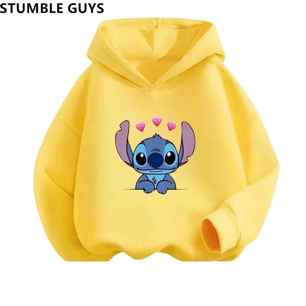 Aloha Stitch Sweatshirt Hoodies Fashion Pullover Anime Hoody Cartoons Girls Boy Kids Long sleeve Casual Clothes Stitch Trucksuit