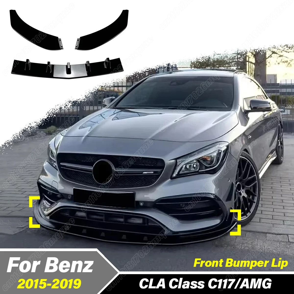 

For Mercedes Benz CLA Class C117/AMG 2015 2016 2017 2018 2019 Car Front Bumper Lip Splitter Guard Protector Exterior Accessories