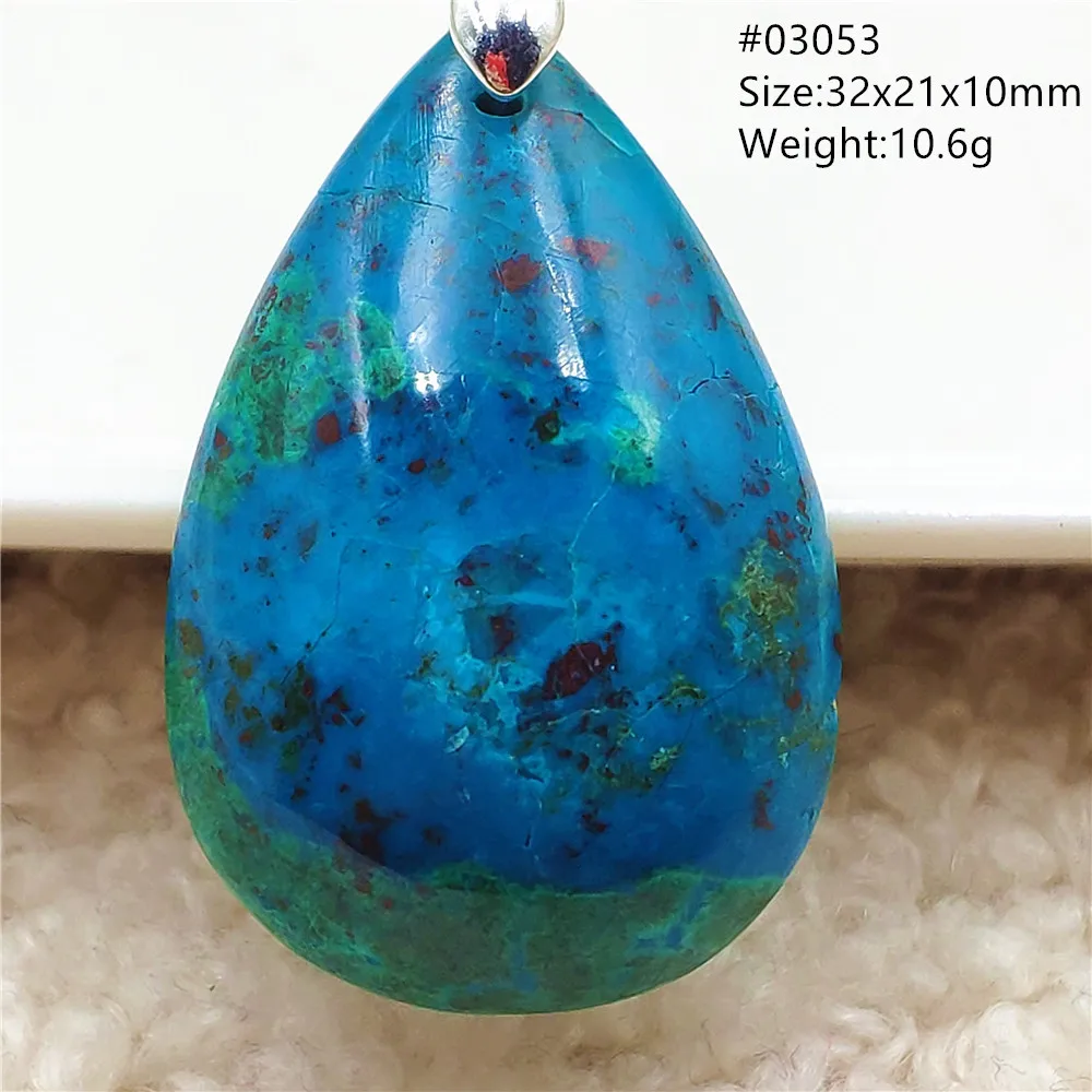 Natural Blue Azurite Malachite Pendant Rare Jewelry Women Men Malachite Rare Water Drop Necklace AAAAAA