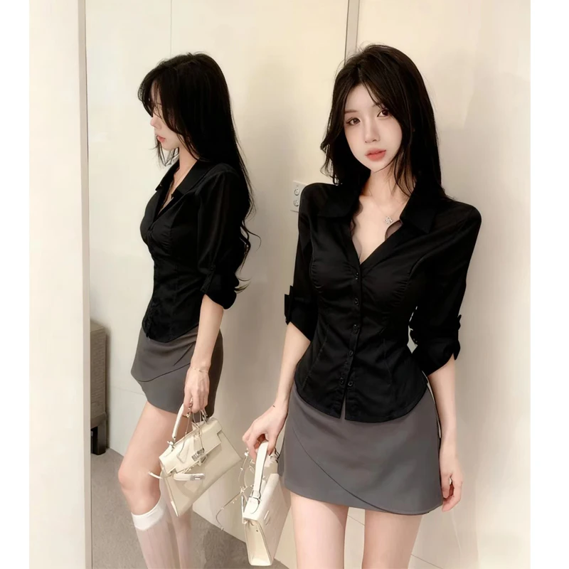 مثير فتاة حار طويلة Sve irt المرأة Faion مجموعة سليم صالح ort تنورة قطعتين مجموعة الشتاء تخفيف Sle الرغبة النقية Sle