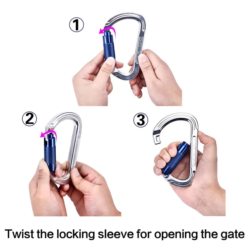 12mmx3.6m Safety Harness Triple Lock Carabiner Adjustable Lanyard Low Extension Fall Protection for Construction Work