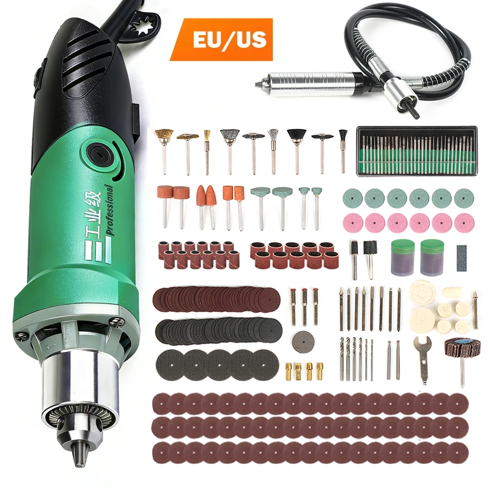 480W Mini Electric Grinder Engraver Polishing Machine Woodworking Rotary Tool Set with Variable Speed for Dremel Mini Drill