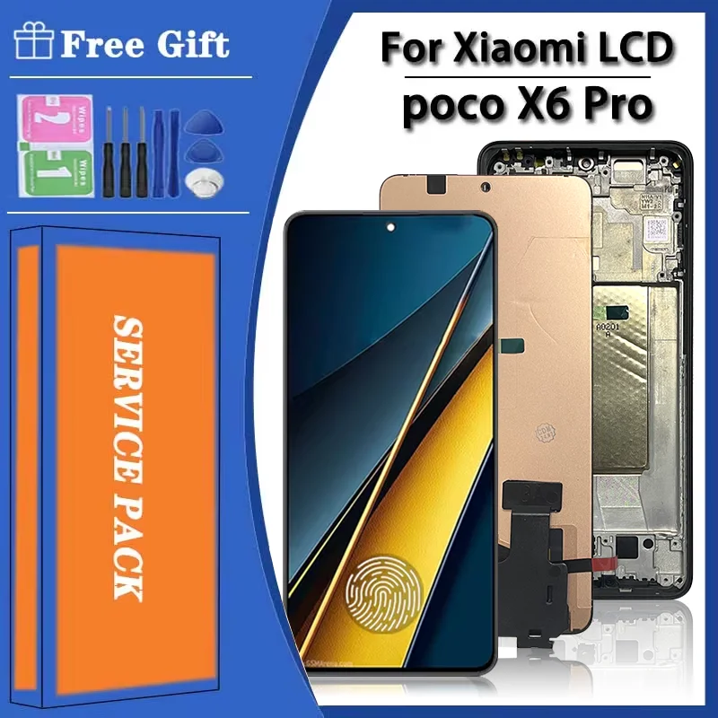 

6.67"AMOLED X6Pro Display For Xiaomi Poco X6 Pro PocoX6 Pro 2311DRK48G Lcd Display Touch Screen Digitizer Assembly