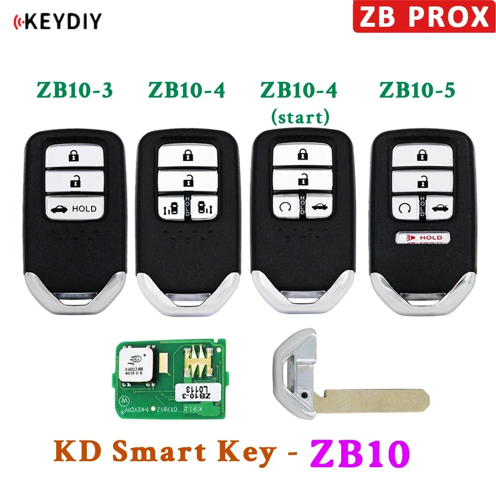 KEYDIY Universal KD Smart Key ZB Series ZB10-3 ZB10-4 ZB10-5 for KD-MAX KD-X2 Car Key Remote Fit More than 2000 Models for Honda