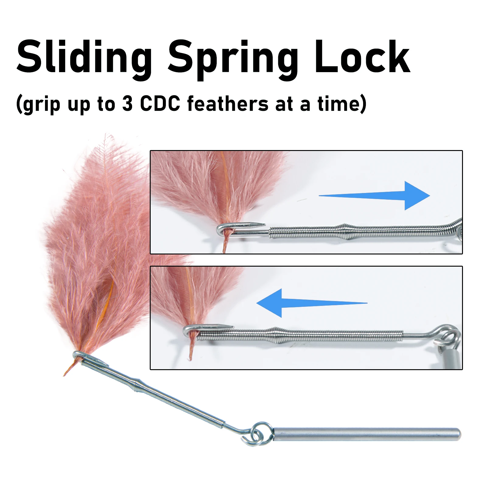 Abrazaderas Hackle herramienta acero inoxidable para atar moscas CDC