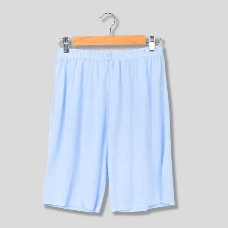 Secagem rápida sem costura gelo seda shorts masculinos verão fino calças grandes casa calças casual solto pijama calças de cinco pontos