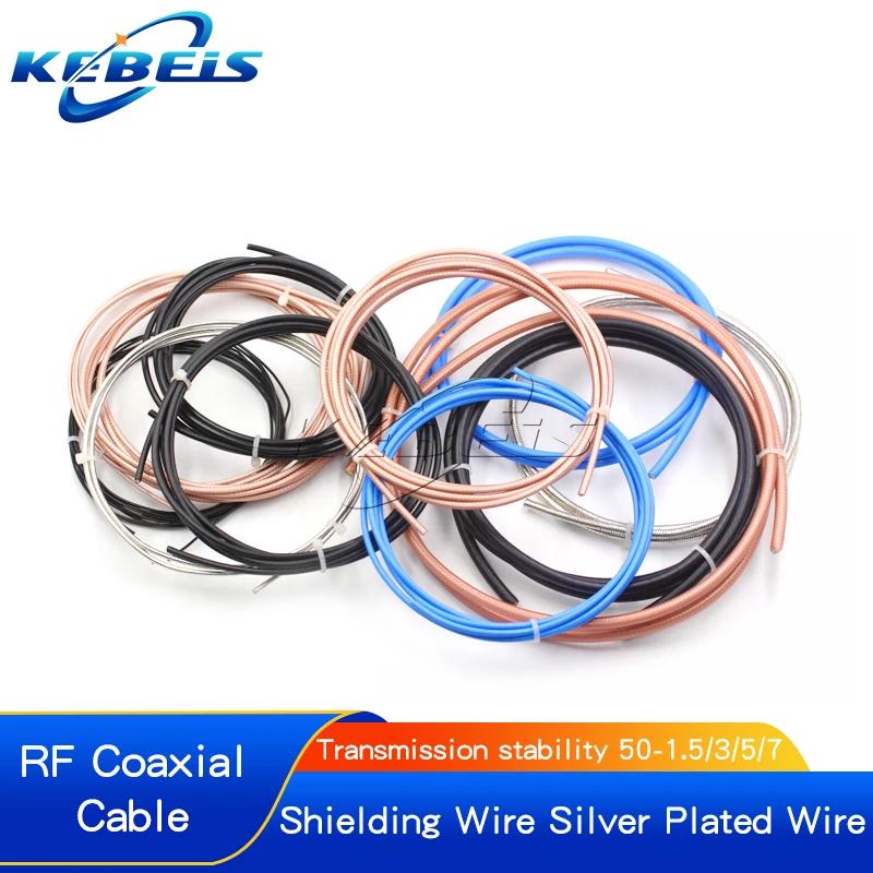 1meter RG316 RG316D RG174 RG178 RF1.13 RG405 RG142 RG58 RG142 RG141 SYV50-5-7 RF coaxial shielded wire silver plated wire 50Ohm