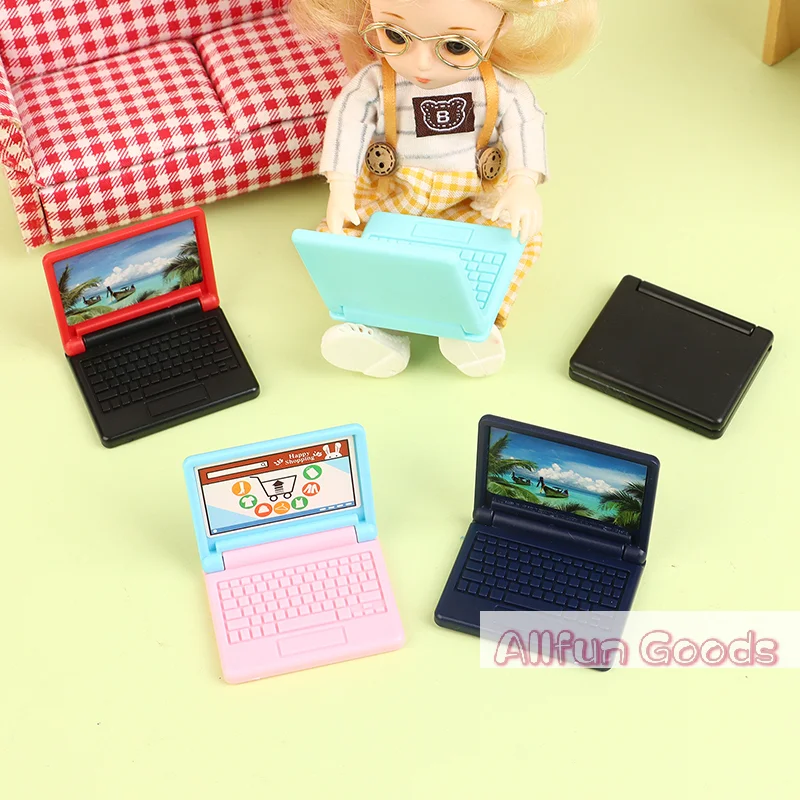 [TG835]1/12 Dollhouse Office Computer Toys Dollhouse Laptop Model Dolls House Decoration Accessories