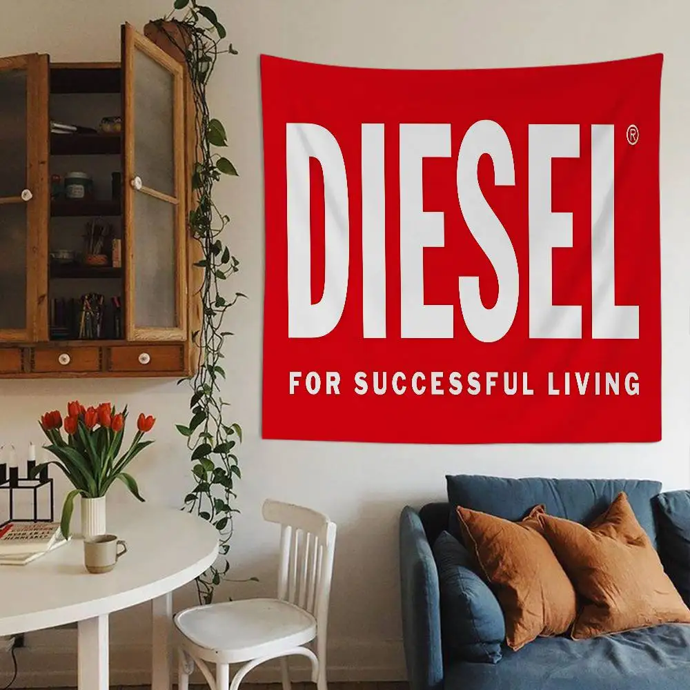 D-DIESEL Logo Hanging Bohemian Tapestry Hanging Tarot Hippie Wall Rugs Dorm Japanese Tapestry