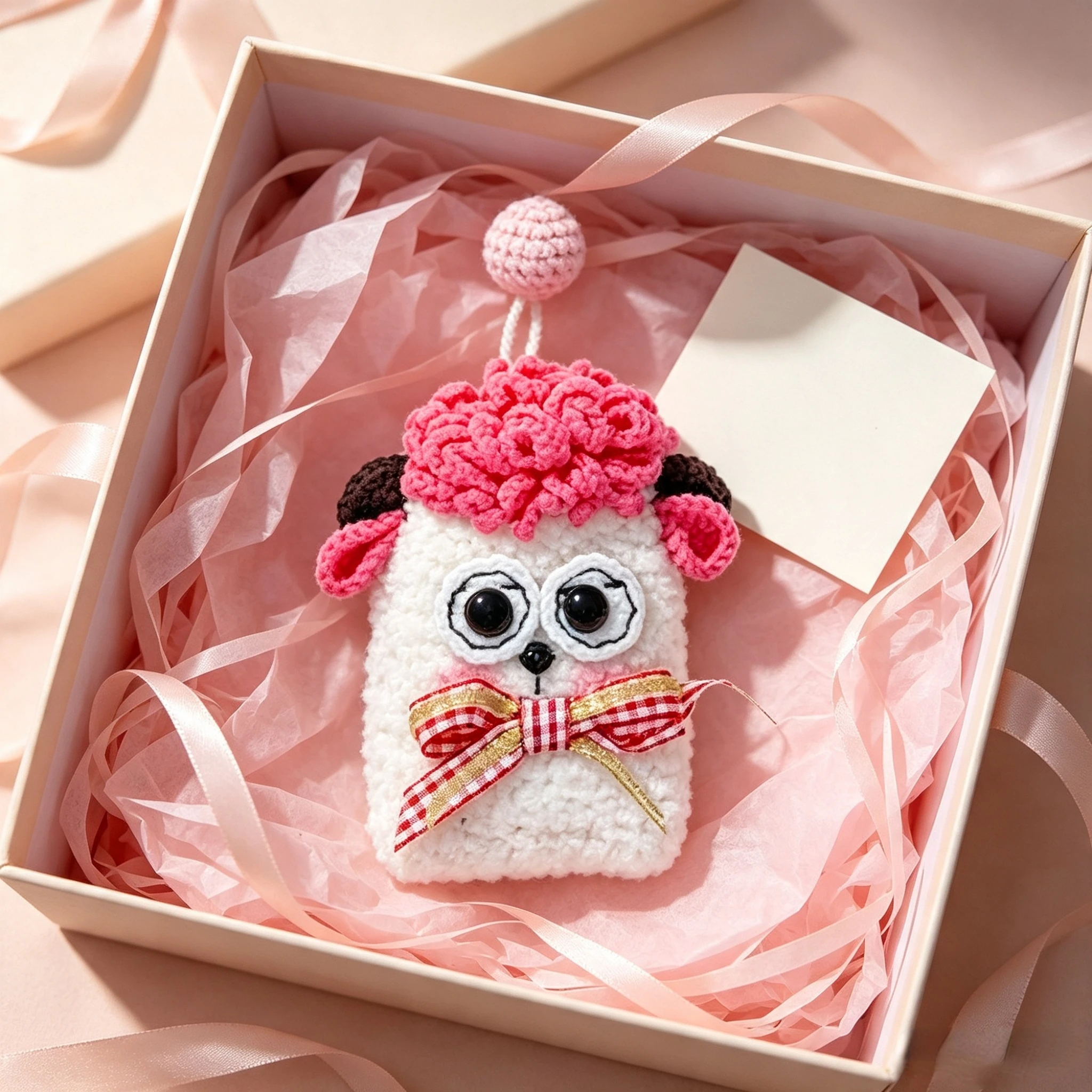 1 Pc Pink Fresh Cartoon Hand-Woven Pull-out Key Pouch, Car Key Case & Key Protective Cover, Boyfriend Girlfriend Birthday Gift
