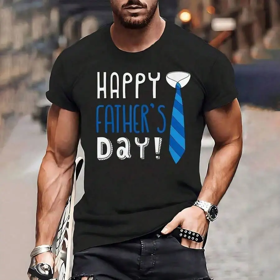 Happy Father's Day T-Shirt T-Shirt Father's Day Men's T-Shirts, Funny Men's T-Shirts, Men's Sports T-Shirt, Summer Men's Clothin