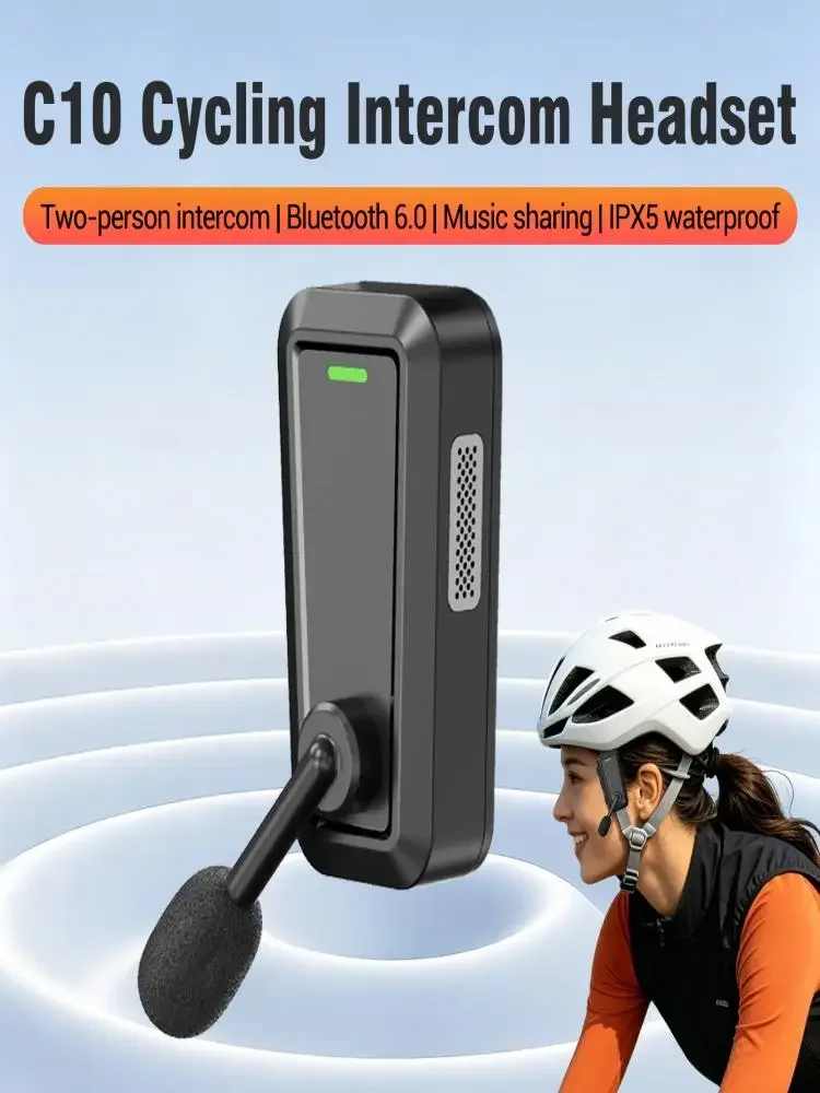 1/2 Stück C10 Helm-Intercom-Headset mit Geräuschunterdrückung, Outdoor-Fahrrad-Kopfhörer, Kabellose Kopfhörer zur Musikfreigabe, Kletter-Headset