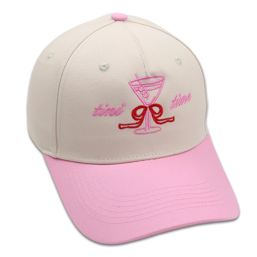 TINI TIME Trucker Embroidery Bow Knot Gaojiao Cup Baseball Cap Martini Hat Unisex