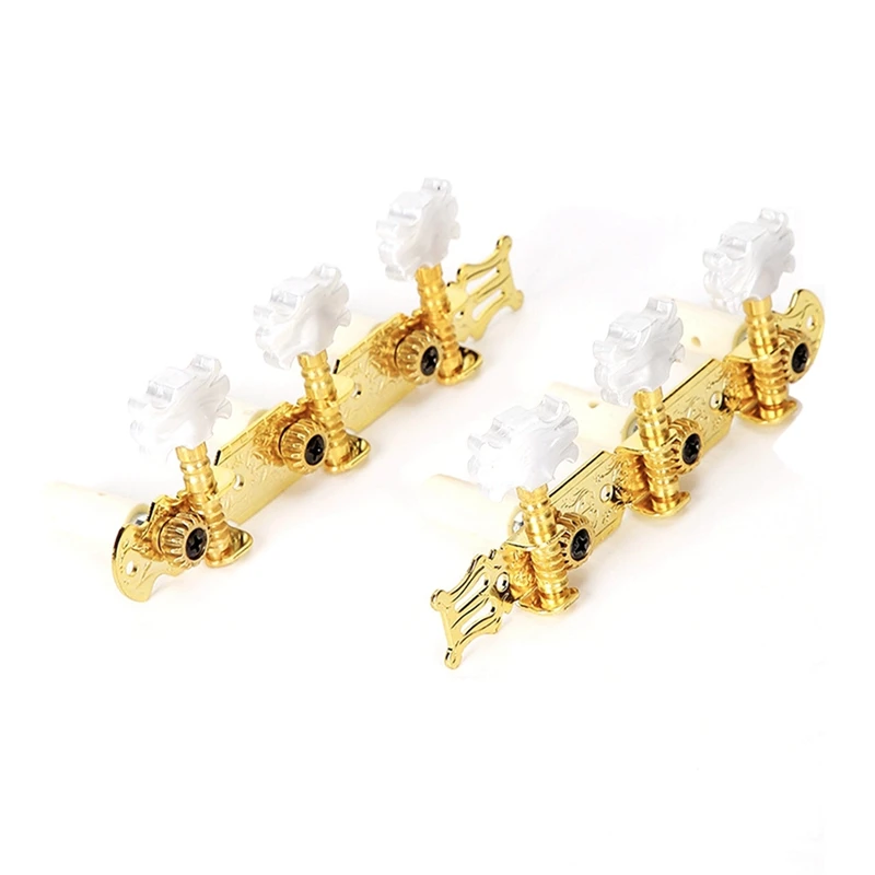 

ABUE-2 Sets Of Classical-Gold-Proof Knobs White-Headed Classical Guitar String Buttons Guitar Tuning Guitar Accessories