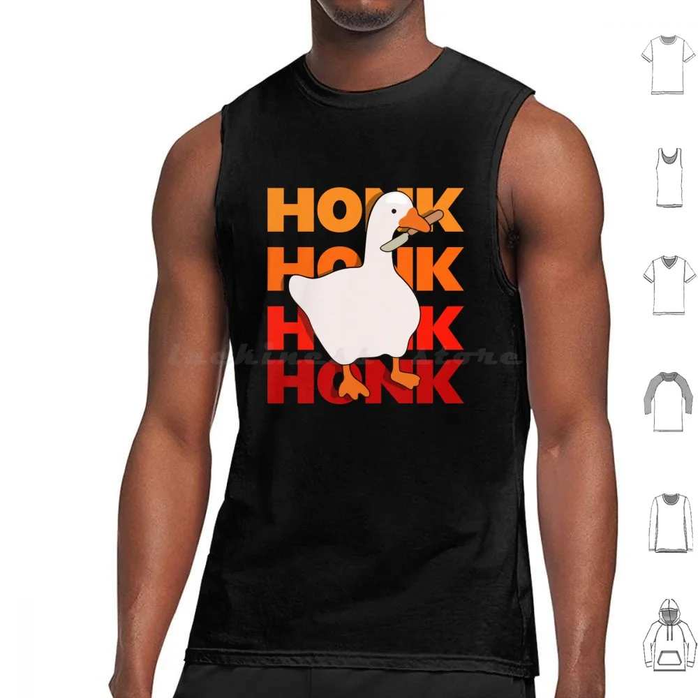 Goose Honk Tank Tops Vest Sleeveless Goose Knife Summer Spring Happy Fun Hipster Animal Doodle Cute Beautiful Funny Untitled