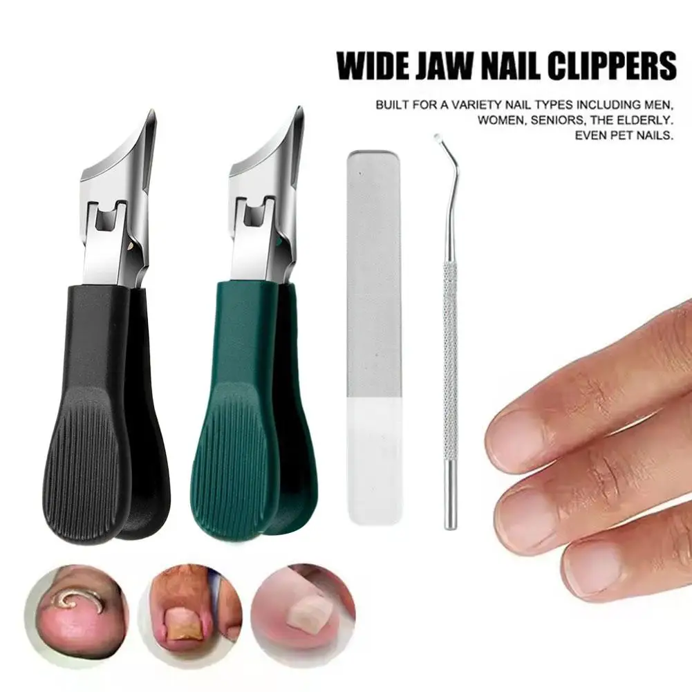Eagle Beak Beveled Nail Clippers Kit Of 3,long Handle Thick Ingrown Slanted Wide Care Jaw Nails Opening Nail Anti W4n5